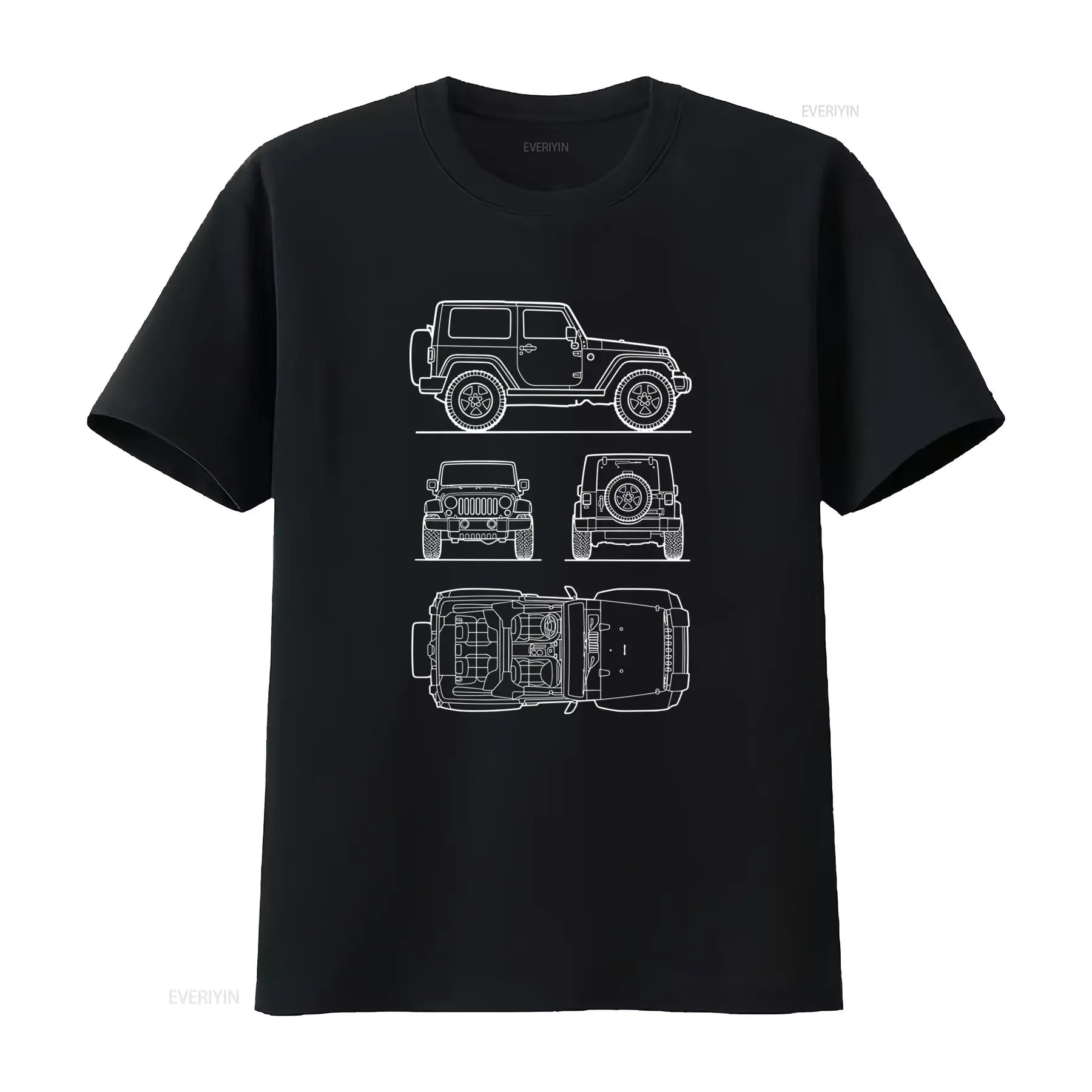 Vintage Fashion Drawings - Camiseta masculina Off Road SUV Rubicon