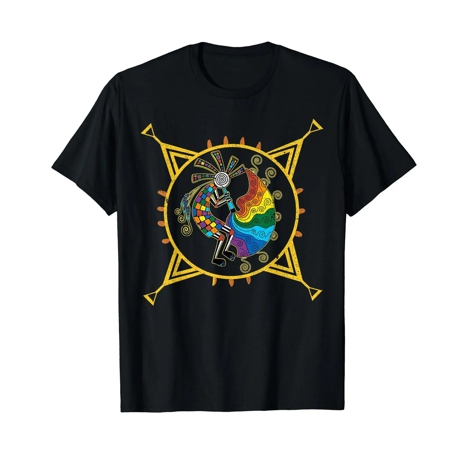 Vintage Fashion Drawings - Camiseta Kokopelli com estampa de petróglifo