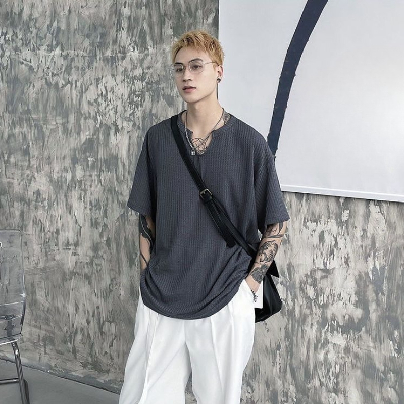Vintage Fashion Hong Kong - Camiseta Masculina de Verão Manga Curta