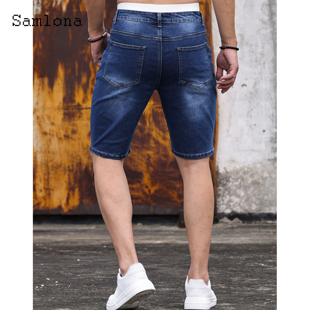 Shorts jeans retalhados mascul - Vintage Fashion Shop avaliação e preço