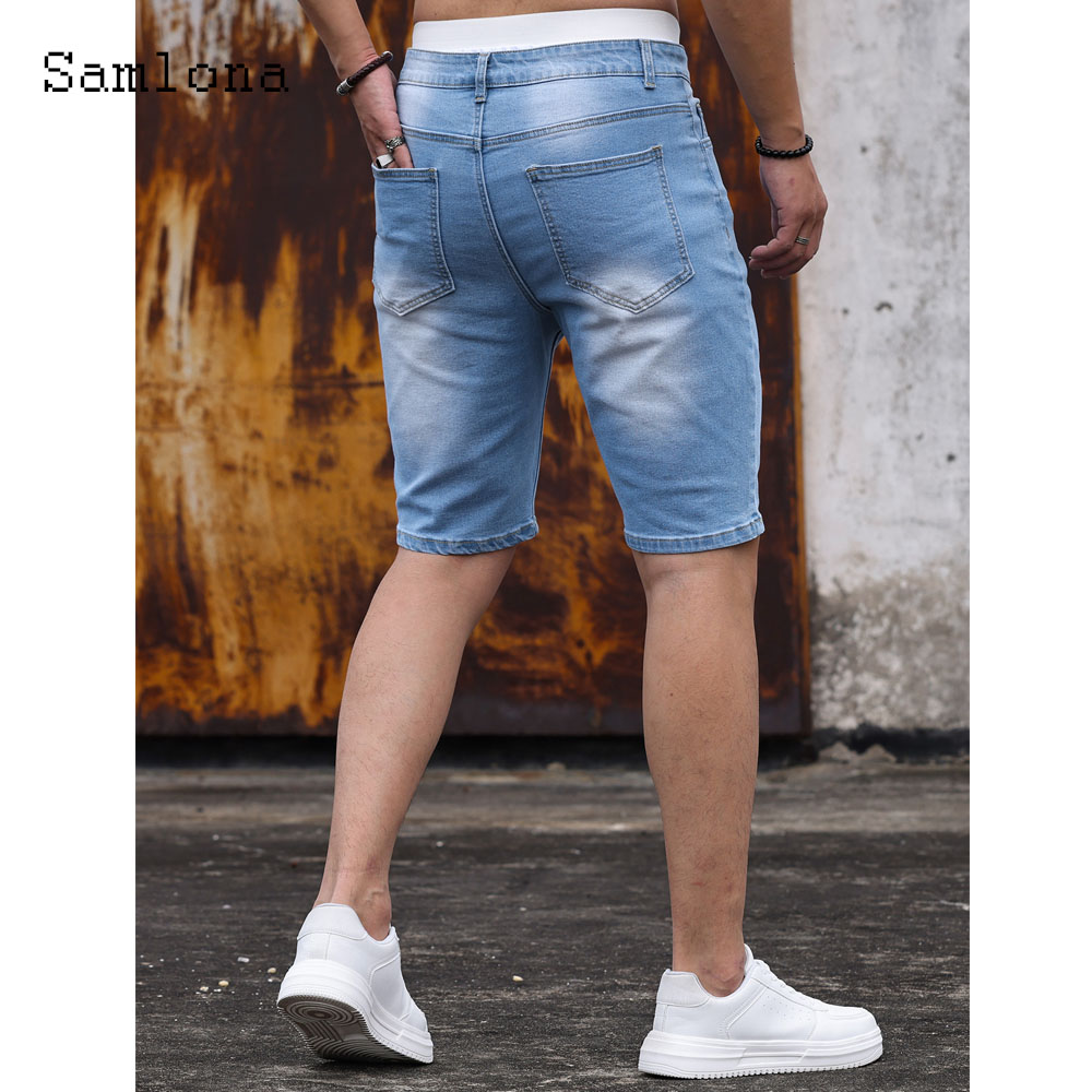 Shorts jeans retalhados mascul - Vintage Fashion Shop avaliação e preço