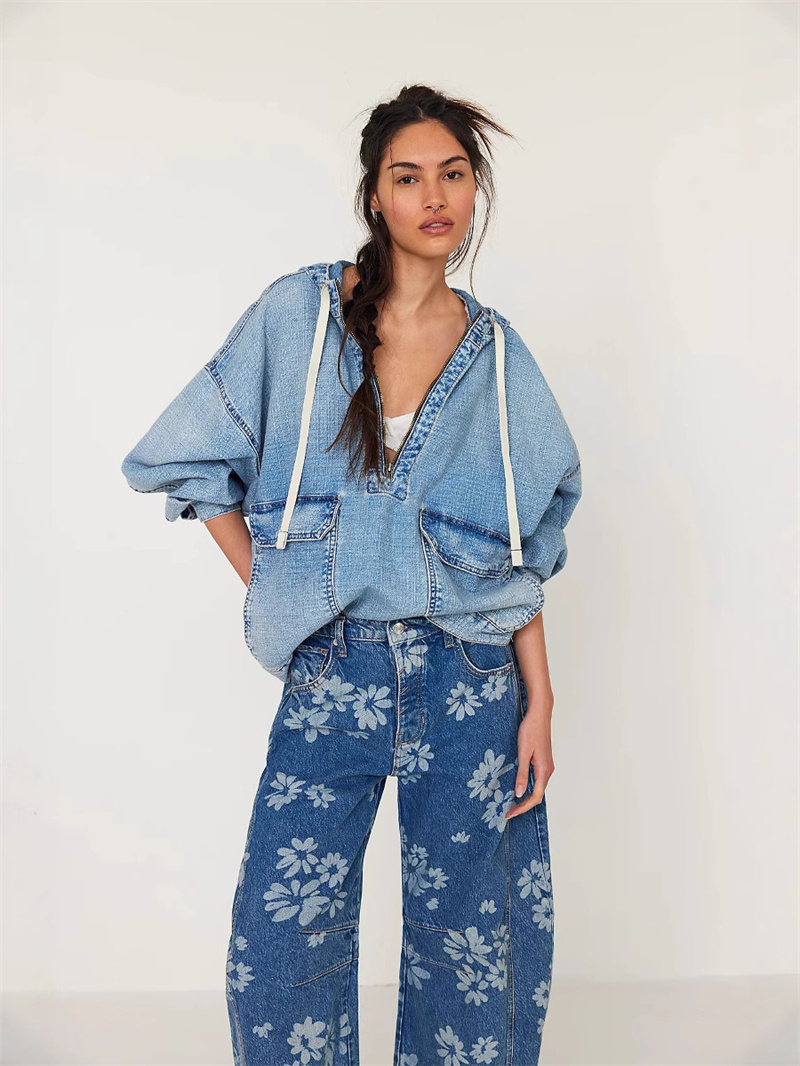 Moda casual lavado denim cordã - Vintage Fashion Drawings avaliação e preço
