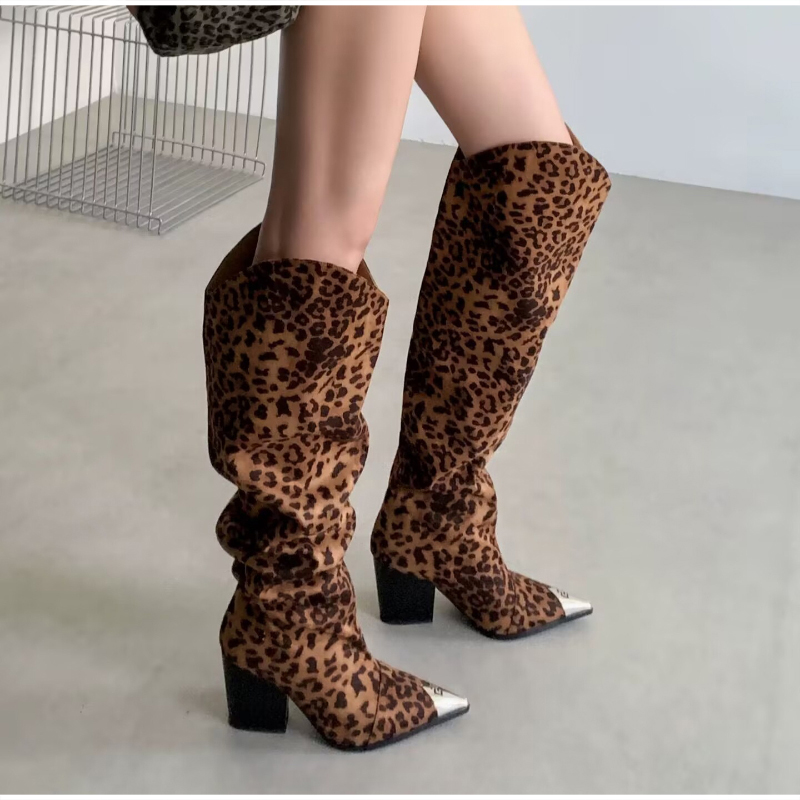Botas de cano alto com estampa - Vintage Fashion Y2K avaliação e preço